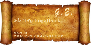 Gálfy Engelbert névjegykártya